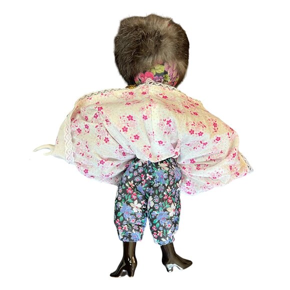 Pretty Hand Painted Russian Porcelain Girl Doll In Colorfully Dress & Fur Hat - Picture 7 of 14